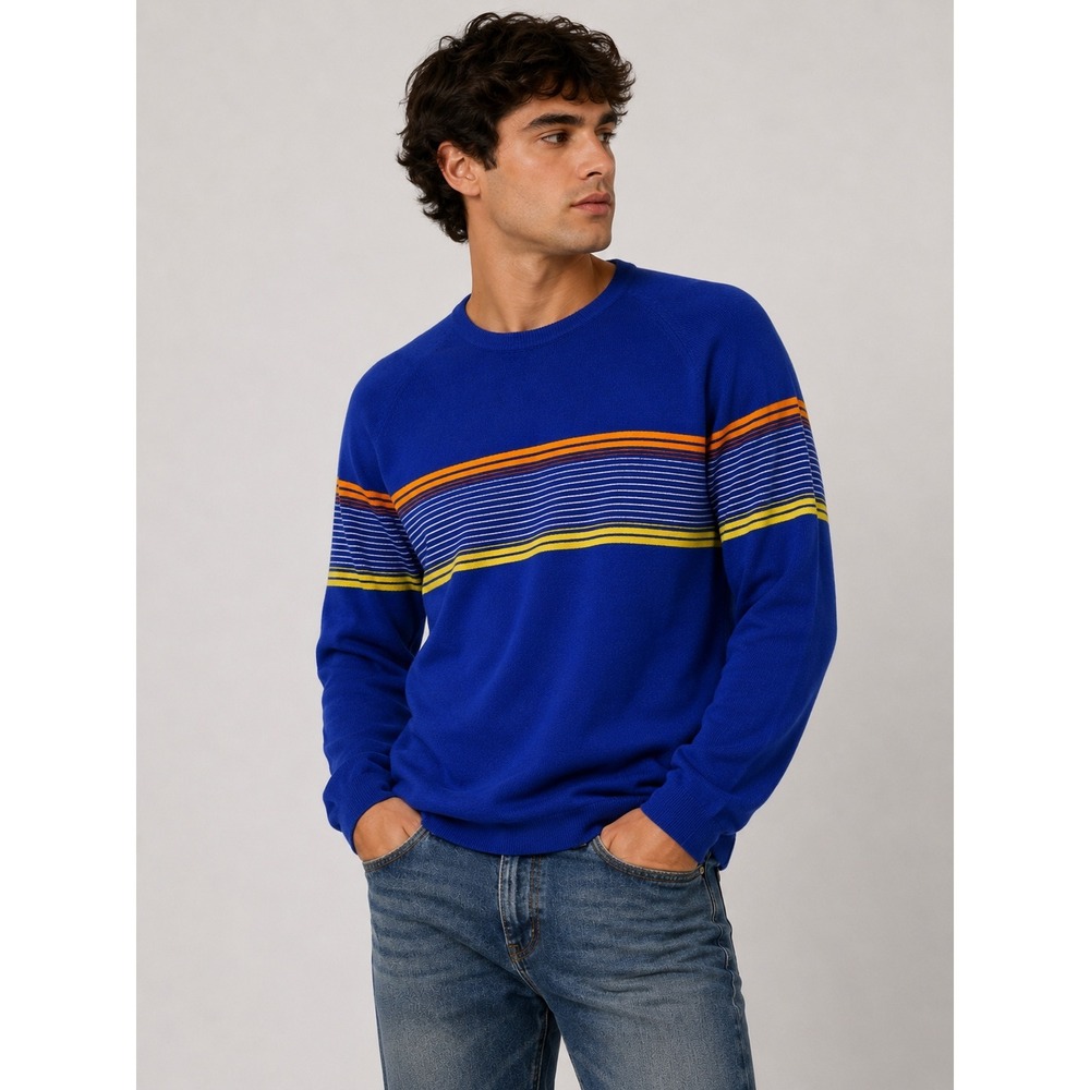 Lido of California Striped Pullover Sweater Long Sleeve Casual Top | G1